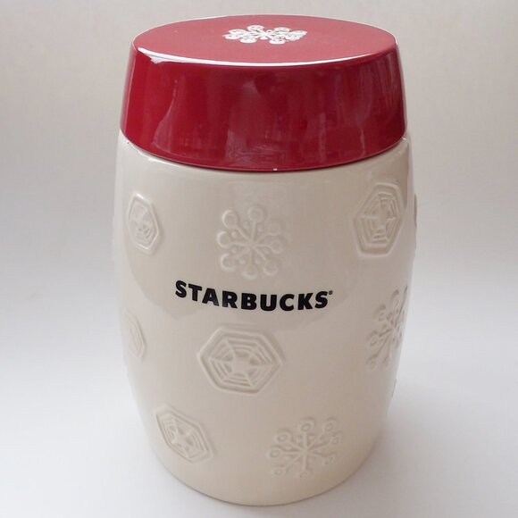 Starbucks Other - Starbucks 2011 Snowflake Holiday Canister Cookie Treat Jar with Sealed Lid